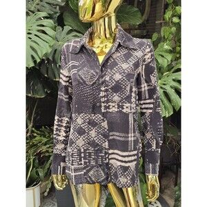 Equipment Femme Quinne Patchwork Print Button Down Silk‎ Shirt XS